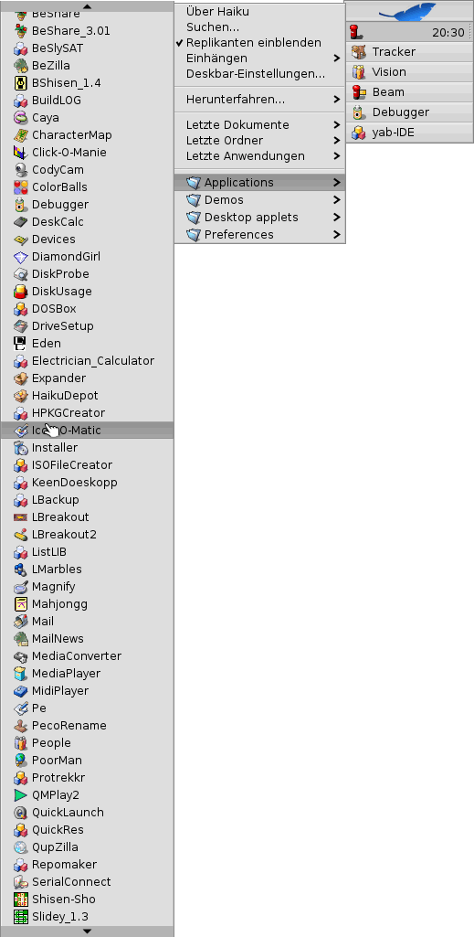 sort menu